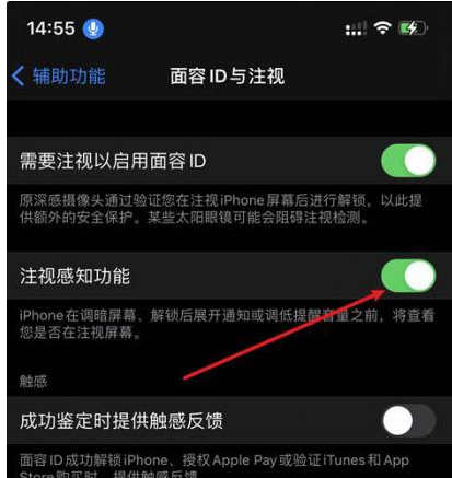 东宁苹果14维修网点分享iPhone14注视感知功能有什么用 